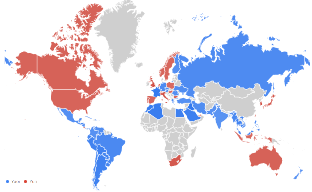 ¿Yuri Vs. Yaoi? ¿En qué países del mundo es más popular cada uno?