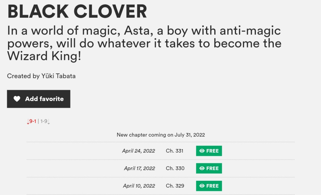El manga Black Clover se reanudará a finales de este mes