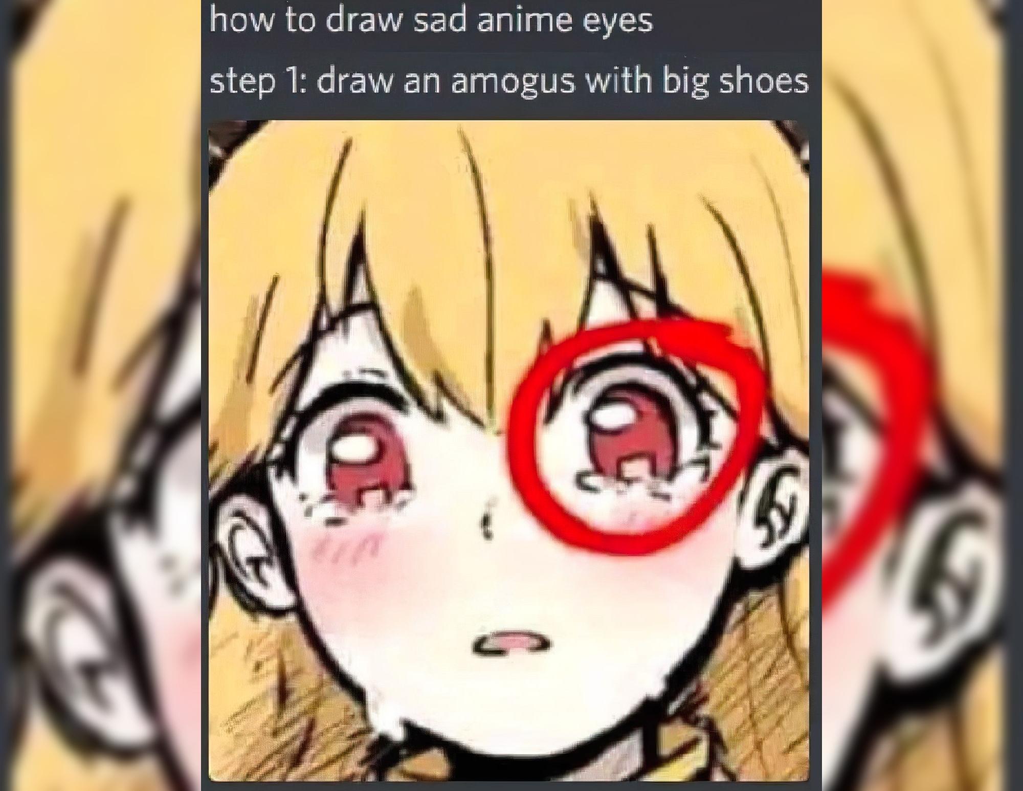 twitter artist drew among us in sad anime eyes  YouTube
